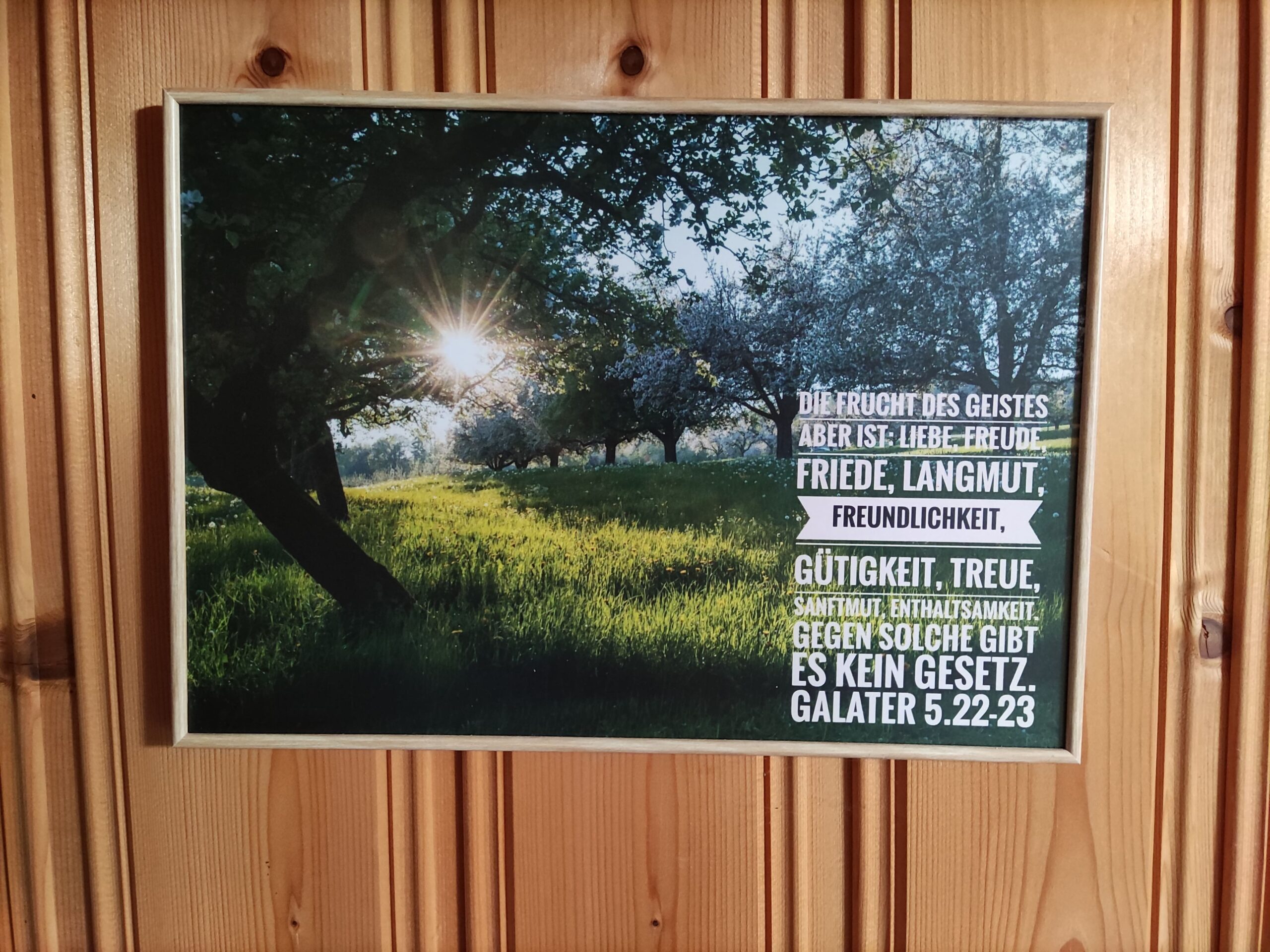 Galater 5.22-23, Bibelvers an der Wand